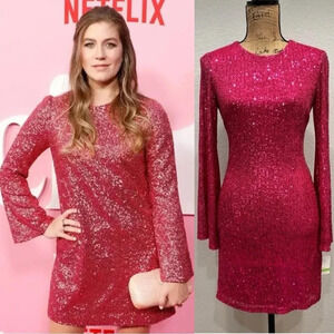 NWT Taylor Hot Pink Sequin Mini Dress